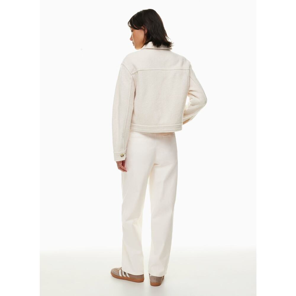 Wilfred Boiled Wool Cropped Trucker Jacket Small Cream Shacket - Picture 12 of 12